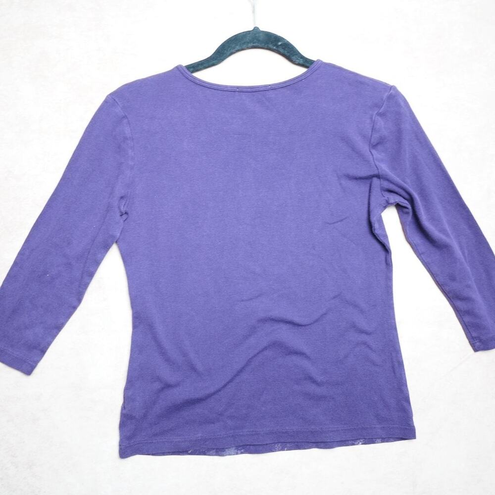 Blue Canyon Happy Holidays Graphic Tee Purple S Y2K - Picture 5 of 5